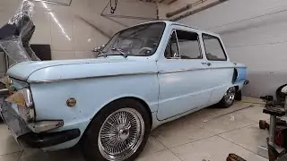 Турбо Запорожец. Установка спицованных дисков и пневмоподвески.
