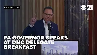 Gov. Josh Shapiro speaks at DNC delegate breakfast