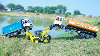 New Tata Tipper New Tata Petrol Dumper Accident Village Road Pulling Out JCB 5CX JCB 3DX ? CS Toy