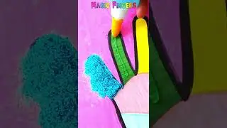 Drawing and Glitter Coloring Hand Together ! 