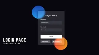 Login Page - Using HTML & CSS | Project - 2 | Codexbaba