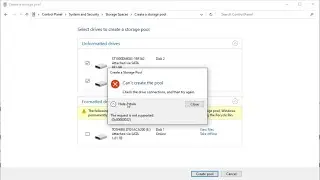 Can't create the pool Windows 10 RAID 1 mirroring | FIX