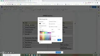 Google DOCS:  Table Properties