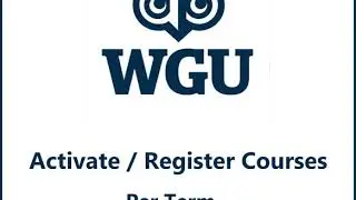 WGU Activate Course(s) and Register