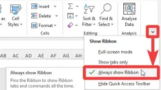 How to Show/Hide Ribbon in Excel | 3 Quick Ways