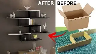 DIY wall shelf decor | Cardboard wall shelf decorating ideas