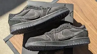 Travis Scott Black Phantom Jordan 1 Low Retro DM7866-001 Unboxing