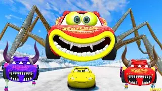 Live Epic Escape From Lightning McQueen Eater Monsters | McQueen VS Lightning McQueen BeamNG.Drive18