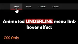 How to animate underline menu link hover effects using HTML & CSS