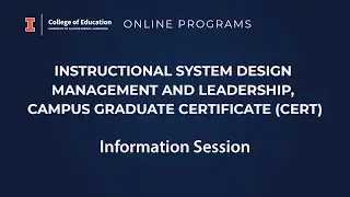 Online Programs, Instructional System Design Management and Leadership, Campus Graduate Certificate