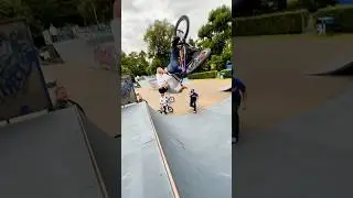 The Most INSANE BMX Flair?!⁉️☝️ Riding BMX At Woking Skatepark #bmx #rider #shorts