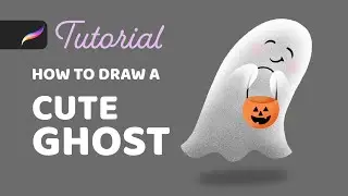 How to Draw a Ghost in Procreate 👻 Cute Halloween Illustration