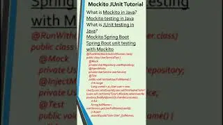 Mockito JUnit tutorial-Mockito Junit Tutorial Spring Boot-Mockito tutorial-Mockito testing in Java