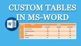 ms word custom tables | Microsoft word custom designing tables