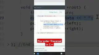 C++ tree preorder traversal algorithm