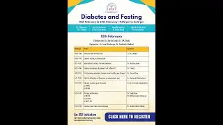 ESI Webinar - Diabetes and Fasting (Session 1)