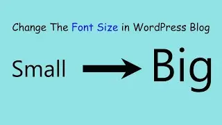 WordPress — Steps To Change The Font Size in Blog!