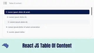 Dynamic Table of content in React |  React Components #3