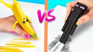 ¡ 10 Útiles Escolares De Fortnite vs Útiles Escolares De Minecraft!