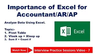 Importance of Excel for Accountant/AR/AP Executive | How to Use Pivot | Vlook Up | Xloop Up