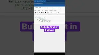 Bubble Sort in Python! #shorts #python #programming #coding