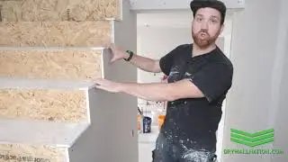 Quick tip on cutting drywall around stairs.