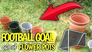 Building a football goal post out of flower pots!