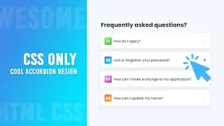 Simple Accordion Web Page Design using Html & CSS | How to Create an FAQ Page