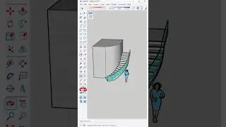 How to bend a staircase in Sketchup using Shape Bender plugin #sketchups #nicetower