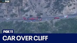 Car goes over side on Angeles Crest Highway