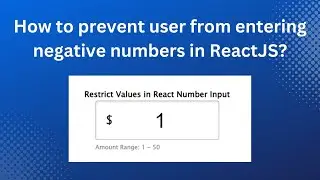 Restrict negative values in React Number Input | React Form Validations