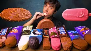 ASMR CANDY ICE CREAM BARS (SNICKERS, MAGNUM, MARS, OREO, MILKA) CHOCOLATE PARTY 리얼사운드 먹방