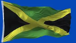 🚩Jamaica Flag Waving | GREEN SCREEN & CHROMA MATTE🚩