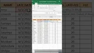 Calculation Of Late Days Fees In Excel @BrainUpp