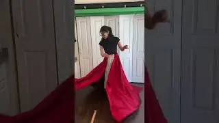 making my dress for the Thor red carpet! (the night before 😅)