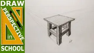 How to draw - Stool sketch in two point perspective