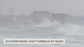 Extreme high tides pummel coastal community in Wells