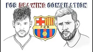 How to Draw FC Barcelona Compilation ⚽ Messi, Neymar & FCB Logo