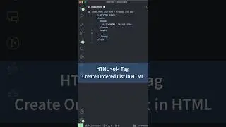 Create Ordered Lists in HTML, ol Tag  | HTML Tutorial for Beginners 
