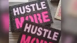 Нашивки на одежду с глиттером Hustle More