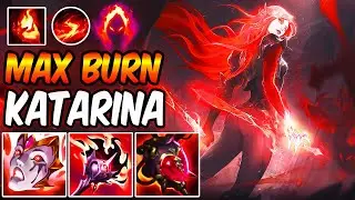 MAX BURN KATARINA MID & TOP (5x BURN) DARK HARVEST FULL AP | New Build & Runes | League of Legends