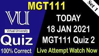 MGT111 Quiz 2 Solution 2021 | 18 Jan Fall 2020 |  MGT111 Quiz 2 Solved | AM Knowledge Official