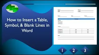 How to Insert a Table, Symbol, & Blank Lines in Word