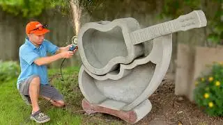 Artwork from cement! Build amazing guitar shaped aquarium