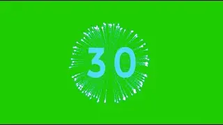 Amazing aqua color 30 second countdown animation on green background, Happy new year 2021 countdown