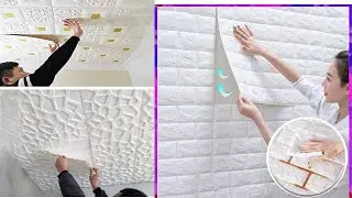 3d foam brick self adhesive waterproof wall sticker I 3d wallpaper for walls I Celling 3d wallpaper