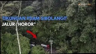 Penampakan  dari udara Jalur rawan longsor tikungan Tirtanadi Sibolangit | Medan-Berastagi