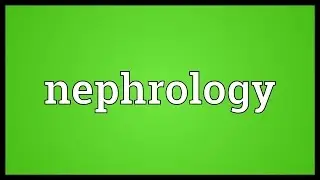 Nephrology Meaning