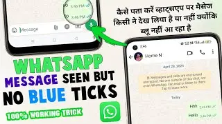 Whatsapp Message Seen But No Blue Ticks | Kaise Jane Whatsapp Message Seen Hua Ya Nhi Bina Blue Tick