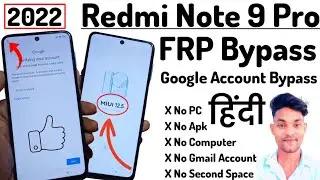 Redmi Note 9 Pro FRP Bypass MIUI 12.5 | MIUI 12.5 | M2003J6A1I FRP Bypass| Redmi Note 9 Gmail Bypass